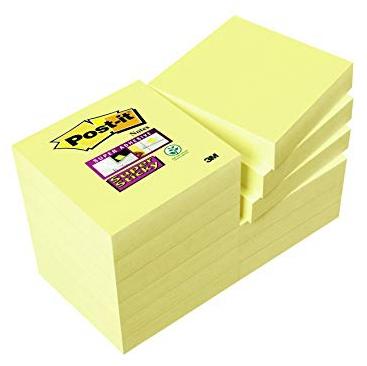 POST-IT - TACO NOTAS 622 SUPER STICKY 47,6x47,6 AMARILLO CANARIO PACK de 12 (Ref.622-12SSCY-EU)