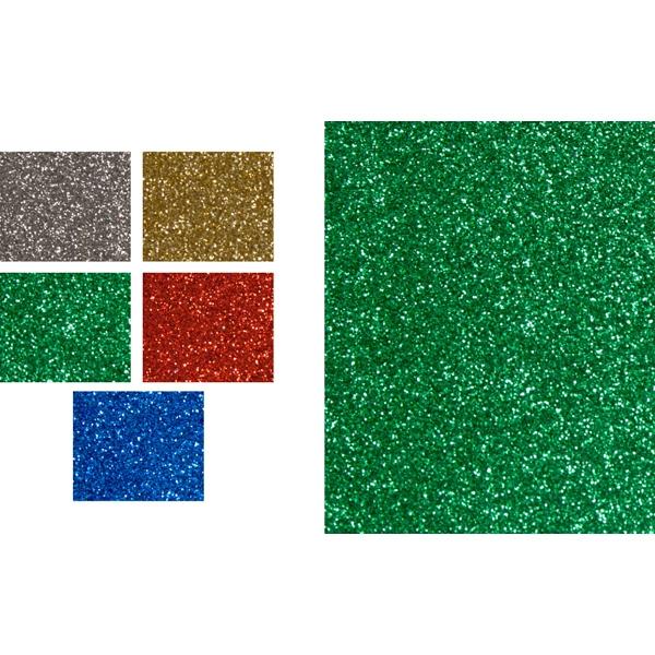 GRAFOPLÁS - CARTULINA PURPURINA 50x65 cm FIXO KIDS 250g VERDE PAQUETE de 5 (Ref.68000720)