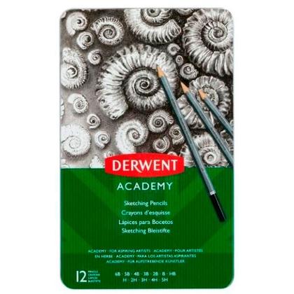 DERWENT - ACADEMY LÁPICES DE GRAFITO PARA SKETCHING 5H-6B EN CAJA METÁLICA DE 12UD (Ref.2301946)