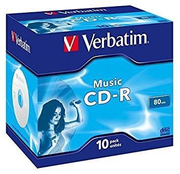 VERBATIM - CD-R, 80MIN, 16X, 10 PACK JEWEL CASE (Incluye Canon LPI de 0,8 €) (Ref.43365)