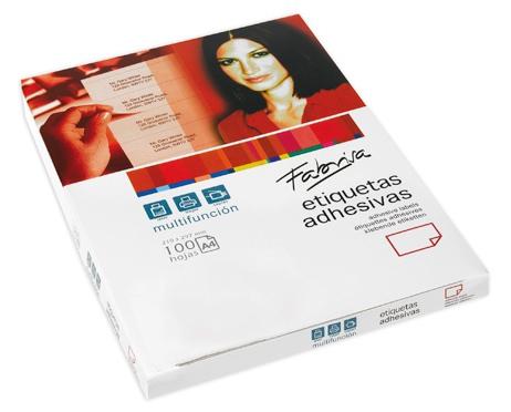FABRISA - ETIQUETAS ADHESIVAS MULTIFUNCIÓN CANTOS RECTOS/105X148MM 100 HOJAS A4 (Ref.15320)