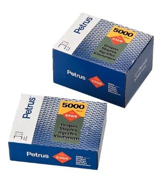 PETRUS - GRAPAS CLAVADORA 530/ 6 mm. COBREADAS caja de 5000 (Ref.77507)