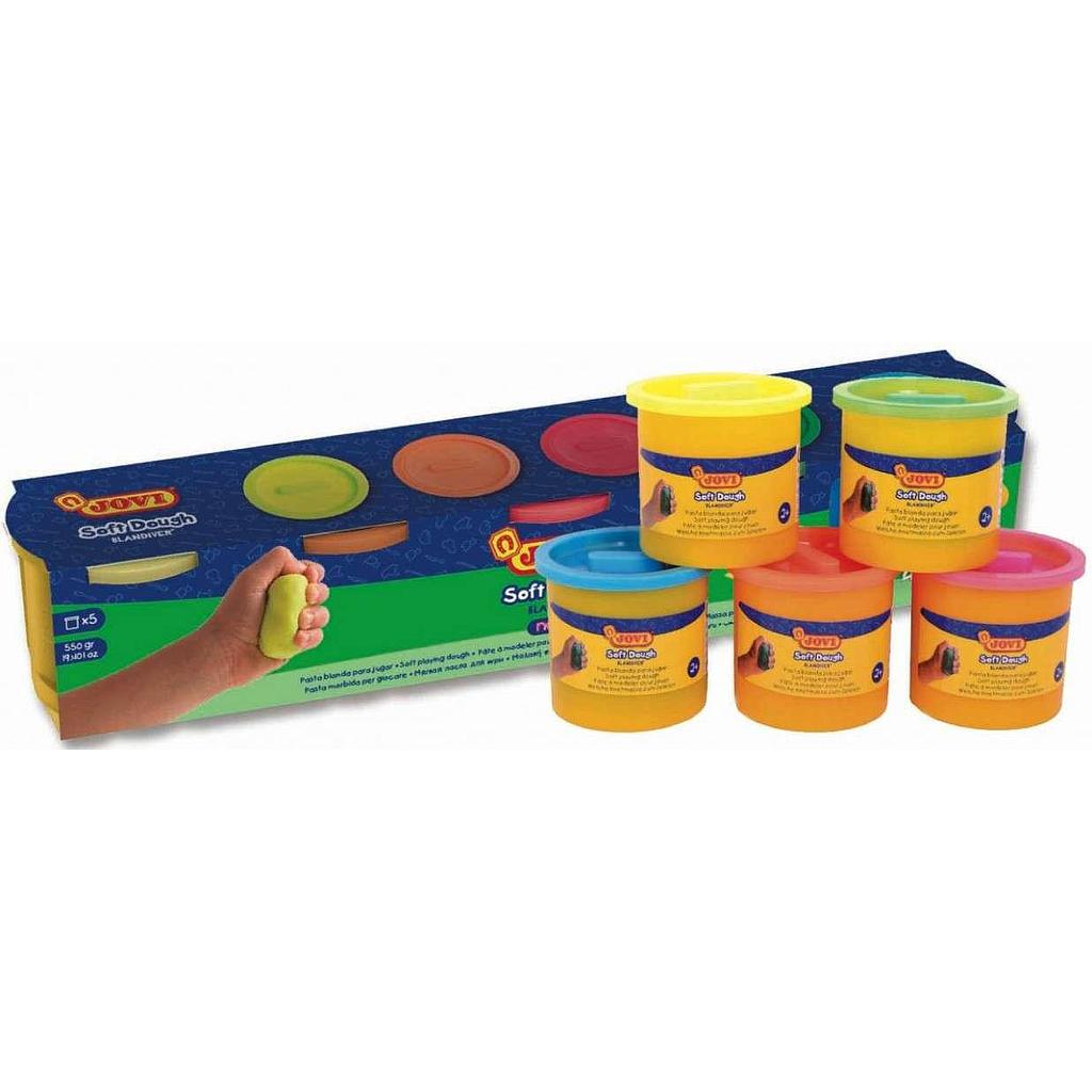 JOVI - PLASTILINA BLANDIVER SOFT DOUGH 110 gr. SURTIDOS CAJA DE 5 (Ref.405)