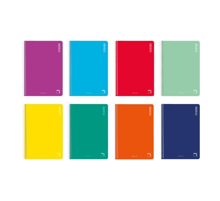 PACSA - CUADERNO BASIC 80 HOJAS 4X4 TAPAS CARTÓN 12º 60GR COLORES SURTIDO -10U- (Ref.16435)