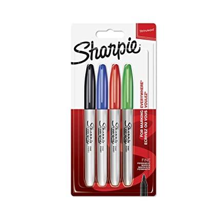 SHARPIE - MARCADOR PERMANENTE FINE 0,9MM SURTIDOS (NEGRO,AZUL, ROJO, VERDE) PUNTA REDONDA BLISTER -4U- (Ref.1985858)
