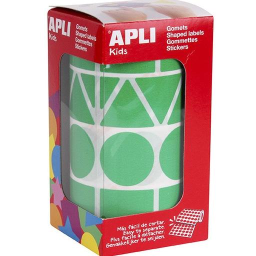 APLI - GOMETS ROLLO 59h XL FIGURAS GEOM. (CL.,TR.,CD.,RG.) 27 mm VERDE 1.357 uds. () (Ref.11164)