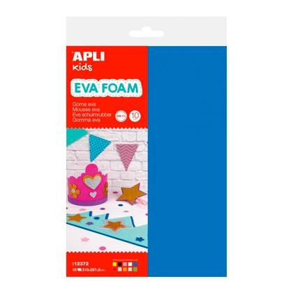APLI - GOMA EVA HOJA 22x30 cm (A4) BOLSA 10 colores (Ref.12372)
