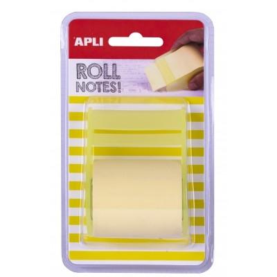 APLI - NOTAS ADHESIVAS EN ROLLO 50MMX8M AMARILLO PASTEL BLISTER (Ref.18190)
