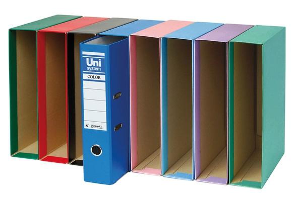 UNISYSTEM - CAJA para ARCHIVADOR Fº 86mm AZUL SERENA (Ref.92553)