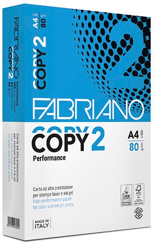 FABRIANO - PAPEL COPY 2 PERFORMANCE - A4 - 80g - Blancura CIE 163 - Paquete 500h (Ref.41021297)