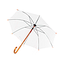 BLANCA - Paraguas de poliester blanco 105 cm de diametro mango suave de madera apertura manual cierre con velcro (Ref. 9215 BLANCO)