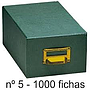 MARIOLA - Fichero CARTÓN FORRADO EN GELTEX VERDE PARA1000FICHAS DIMENSIONES 250X190X350 MM. (Ref.5-1000)