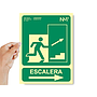 ARCHIVO 2000 - Pictograma salida emergencia escalera sube derecha pvc verde luminiscente 224x300 mm (Ref. 6170-14H VE)