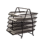 Q-CONNECT - Bandeja sobremesa metalica kf18474 rejilla negro 5 bandejas movibles 350x275x375 mm (Ref. KF18474)