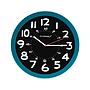Q-CONNECT - Reloj de pared plastico oficina redondo 30 cm color azul y esfera color negro (Ref. KF11214)