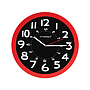 Q-CONNECT - Reloj de pared plastico oficina redondo 30 cm color rojo y esfera color negro (Ref. KF11215)