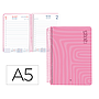 LIDERPAPEL - AGENDA ANUAL 2025 - SYROS - Espiral - Día Página - A5 148x210mm - ROSA (Ref.170422)
