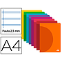 LIDERPAPEL - LIBRETA 360 TAPA DE PLASTICO A4 48 HOJAS 90G/M2 PAUTA 5 2,5MM CON MARGEN COLORES SURTIDOS (Ref.LF13)