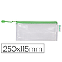 TARIFOLD - Bolsa multiusos pvc 250x115 mm apertura superior con cremallera portaboligrafo y correa color verde (Ref. 509045)