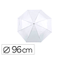 Paraguas plegable blanco de poliester 96 cm de diametro apertura manual cierre con velcro y funda individual (Ref. 4673 BLANCO)