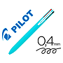 PILOT - Boligrafo SUPER GRIP G - 4 colores retráctil sujeción de caucho tinta base de aceite cuerpo color azul (Ref. BPKGG-35M-LB)