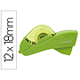 Q-CONNECT - Portarrollo automatico plastico verde para cintas de 12 y 19 mm incluye 2 cintas (Ref. KF14520)