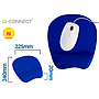 Q-CONNECT - Alfombrilla para raton con reposamuñecas ergonomica de gel color azul 225x240x20 mm (Ref. KF17231)