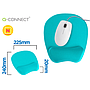 Q-CONNECT - Alfombrilla para raton con reposamuñecas ergonomica de gel color turquesa 225x240x20 mm (Ref. KF17232)