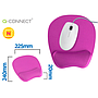 Q-CONNECT - Alfombrilla para raton con reposamuñecas ergonomica de gel color violeta 225x240x20 mm (Ref. KF17233)