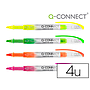 Q-CONNECT - Rotulador fluorescente punta biselada tinta liquida bolsa de 4 unidades colores surtidos (Ref. KF16127)