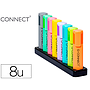 Q-CONNECT - Rotulador fluorescente pastel punta biselada estuche de sobremesa 8 colores surtidos (Ref. KF17806)