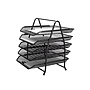 Q-CONNECT - Bandeja sobremesa metalica kf18474 rejilla negro 5 bandejas movibles 350x275x375 mm (Ref. KF18474)