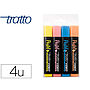 TRATTO - Rotulador video fluorescente pastel blister de4 unidades colores surtidos (Ref. F835800)
