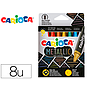 CARIOCA - Lapices de cera metallic triangular caja de 8 colores surtidos (Ref. 43163)