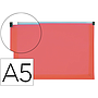 LIDERPAPEL - Carpeta dossier a5 cierre de cremallera rojo translucido (Ref. DS81)