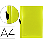 LIDERPAPEL - Carpeta dossier pinza lateral polipropileno din A4 amarillo fluor opaco 30 hojas pinza deslizante (Ref. DP21)