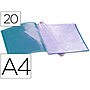 LIDERPAPEL - Carpeta escaparate 20 fundas polipropileno din A4 celeste opaco (Ref. EC70)