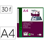 LIDERPAPEL - Carpeta 30 fundas canguro pp din A4 verde translucido portada y lomo personalizable (Ref. JC21)