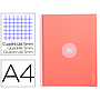 ANTARTIK - Cuaderno espiral liderpapel A4 micro tapa forrada 80h 90 gr cuadro 5mm 1 banda 4 taladros rosa claro (Ref. KB24)