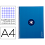 ANTARTIK - Cuaderno espiral liderpapel A4 micro tapa forrada 80h 90 gr cuadro 5mm 1 banda 4 taladros azul oscuro (Ref. KB27)