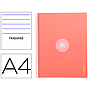ANTARTIK - Cuaderno espiral liderpapel A4 micro tapa forrada80h 90 gr horizontal 1 banda 4 taladros color rosa claro (Ref. KB34)