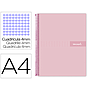 LIDERPAPEL - Cuaderno espiral A4 crafty tapa forrada 80h 90 gr cuadro 4mm con margen color rosa (Ref. BJ80)