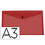 LIDERPAPEL - Carpeta dossier broche 44243 polipropileno din a3 rojo translucido (Ref. DS67)