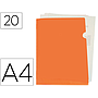 LIDERPAPEL - Carpeta dossier uñero polipropileno din A4 naranja fluor opaco 20 hojas (Ref. BL20)
