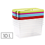 Caja multiusos plastico 10 l numero 24 tapa de color con asa 385x230x175 mm (Ref. 11680)