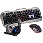 NGS - Set teclado y raton pack gaming gbx-1500 con auricular estereo y microfono iluminacion led usb (Ref. GBX-1500)