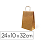 Bolsa de papel basika kraft reciclado asa retorcida liso natural tamaño \"s\" 240x100x320 mm (Ref. 02103008)