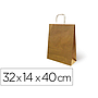 Bolsa de papel basika kraft reciclado asa retorcida liso natural tamaño \"l\" 320x140x400 mm (Ref. 02103015)